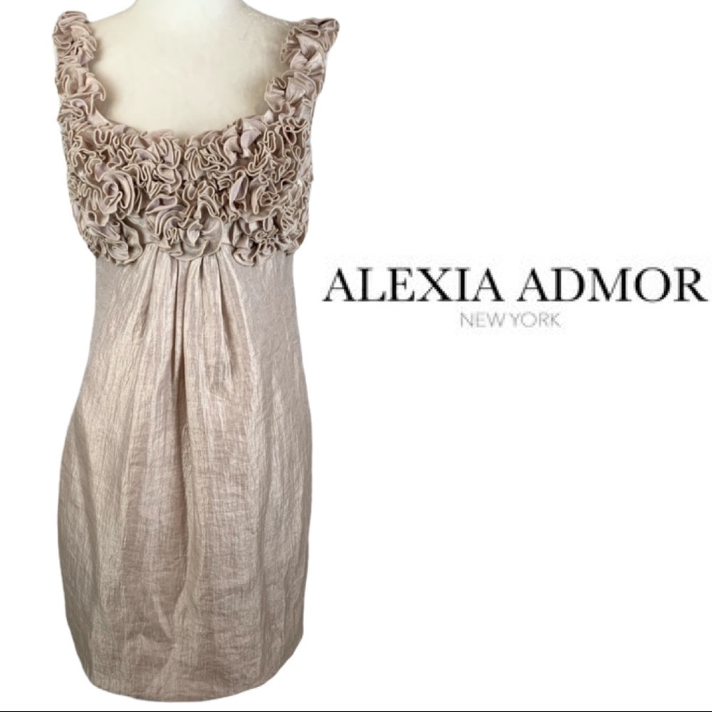 Alexia Admor Iridescent Sleeveless Rosette Dress
